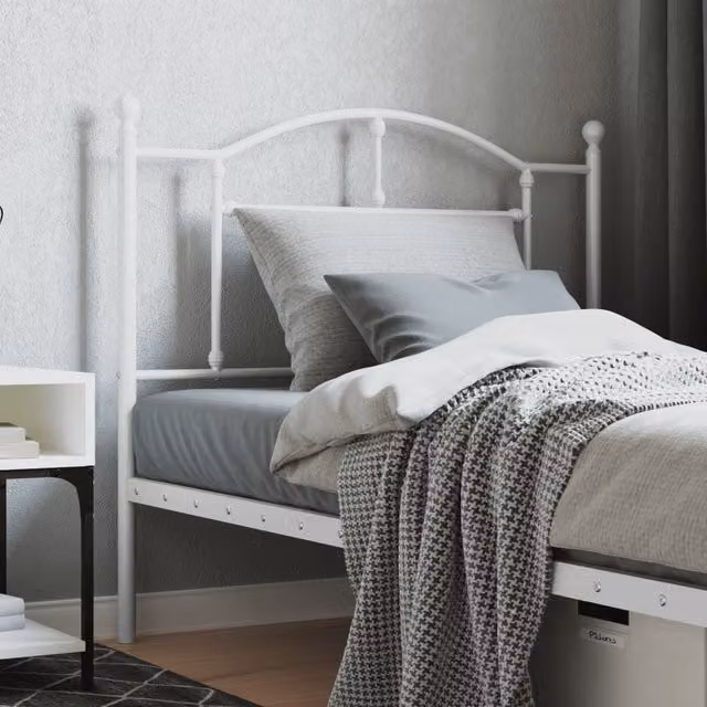 Berkfield Home Classic Metal Headboard in White, Width: 100 cm