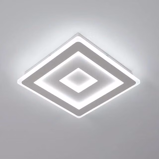 COMELY Modern Square LED Ceiling Light, 42W Cool White, White