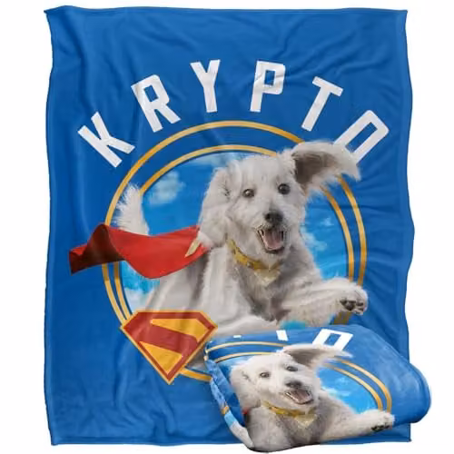 Warner Bros. Superman 2025 Krypto Sky Silky Touch Super Soft Fleece Throw Blanket, Multicolour, W/D/H: 127.0 x 152.4 x 1.0 cm – 1