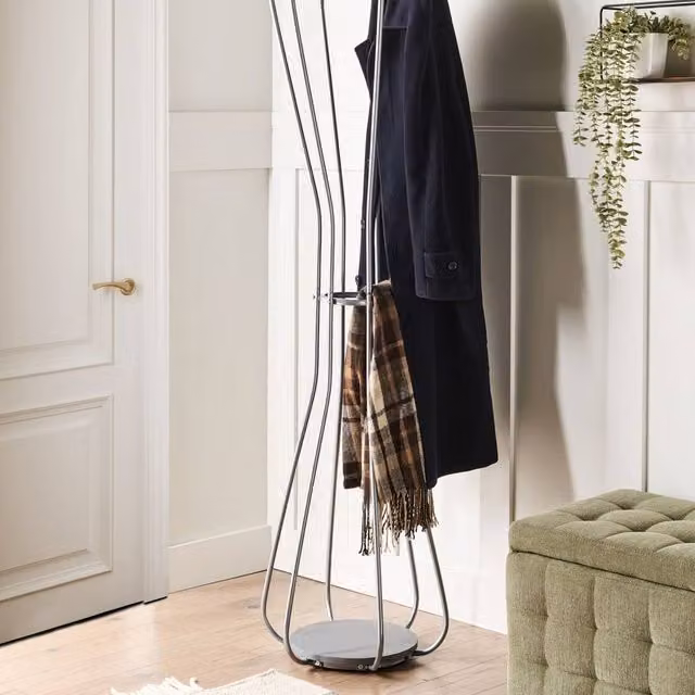 Wyld and Coco Hourglass Silver Coat Stand, Height: 165 cm – 1