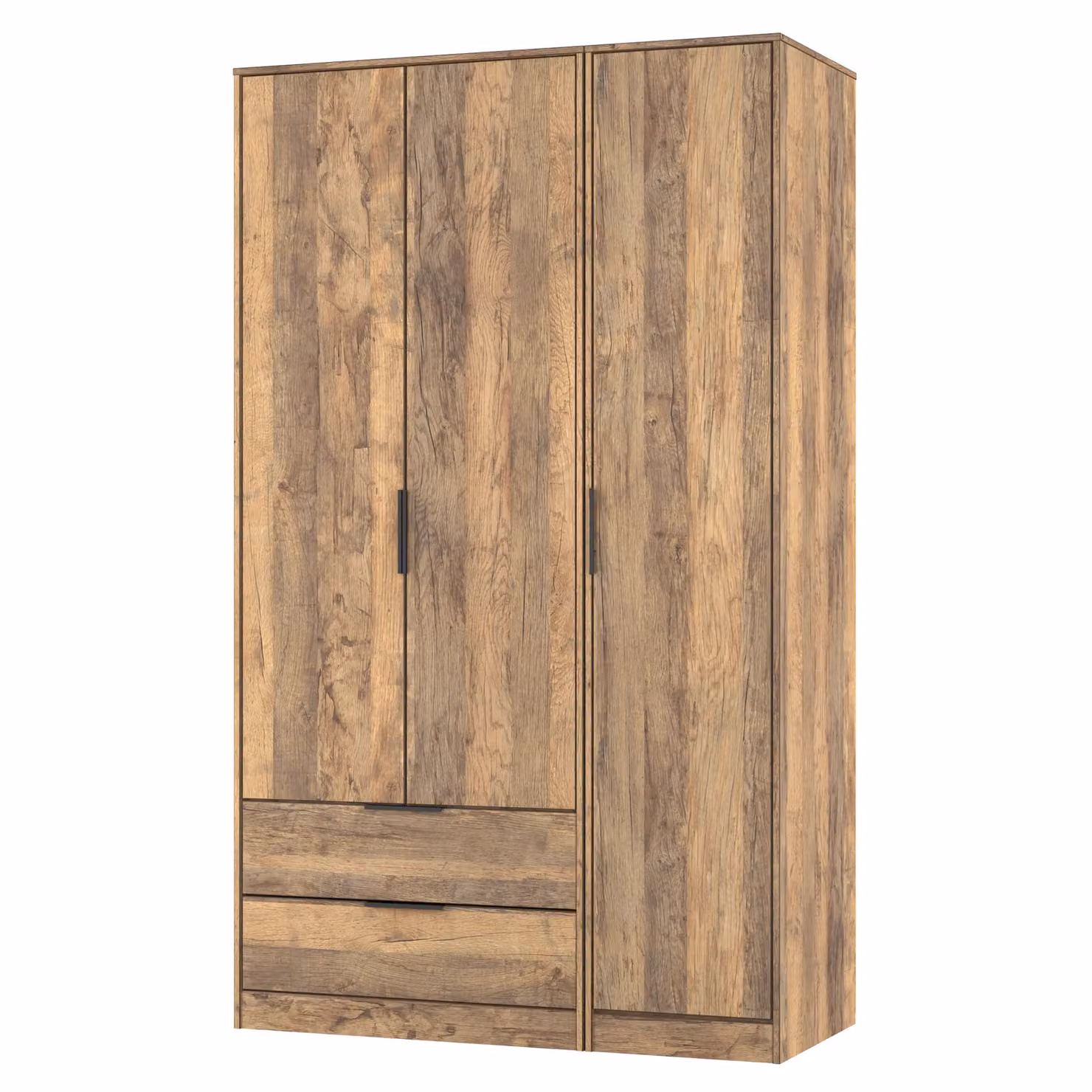 2 U Fuji Triple Wardrobe with 2 Internal Drawers in Dark Brown – 2