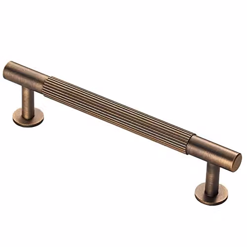 Loops Lined Bar Door Pull Handle in Antique Brass, 158 x 13 mm with 128 mm Centres