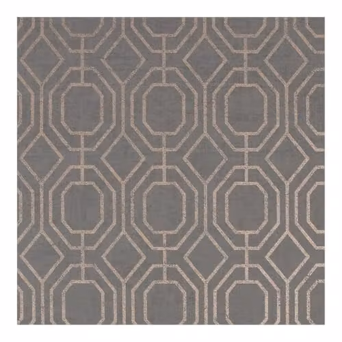 Superfresco Easy Charcoal Luxe Geometric Wallpaper with Metallic Asscher Textured Design in Grey and Black