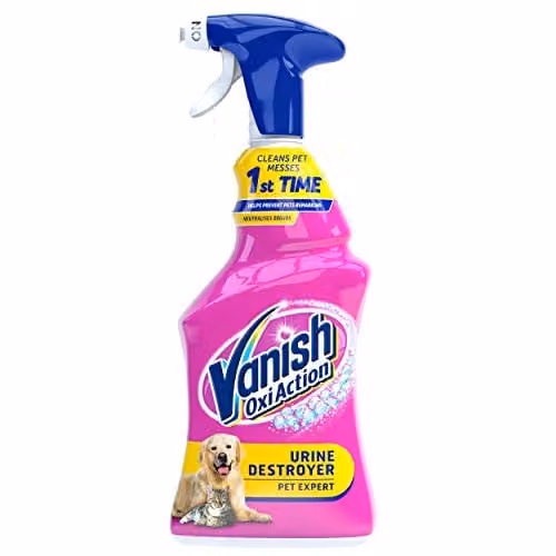 Vanish Pet Expert Oxi Action Stain Remover Spray, 500ml, Pink, Fresh Scent Carpet Cleaner