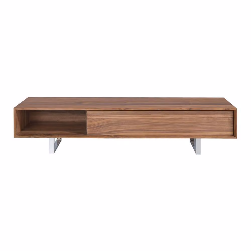 Angel Cerda Walnut TV Stand in Brown with Chromed Steel Legs, W/D/H: 180 x 39 x 39 cm – 2