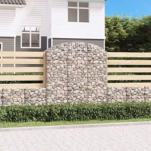 vidaXL Arched Gabion Basket in Silver Galvanised Steel, H x W x D: 160 x 150 x 50 cm – 2