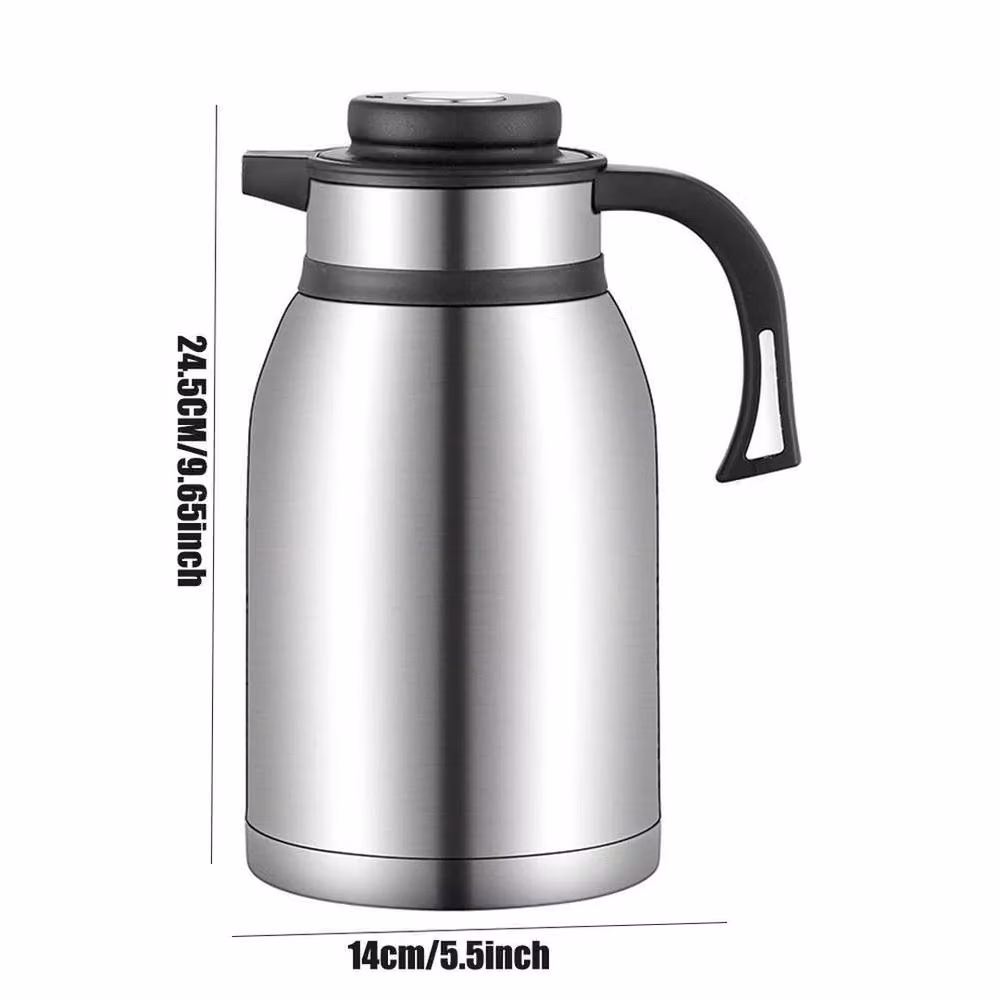 FLAVORA Stainless Steel Insulated Vacuum Jug Thermos Flask in Silver – 2