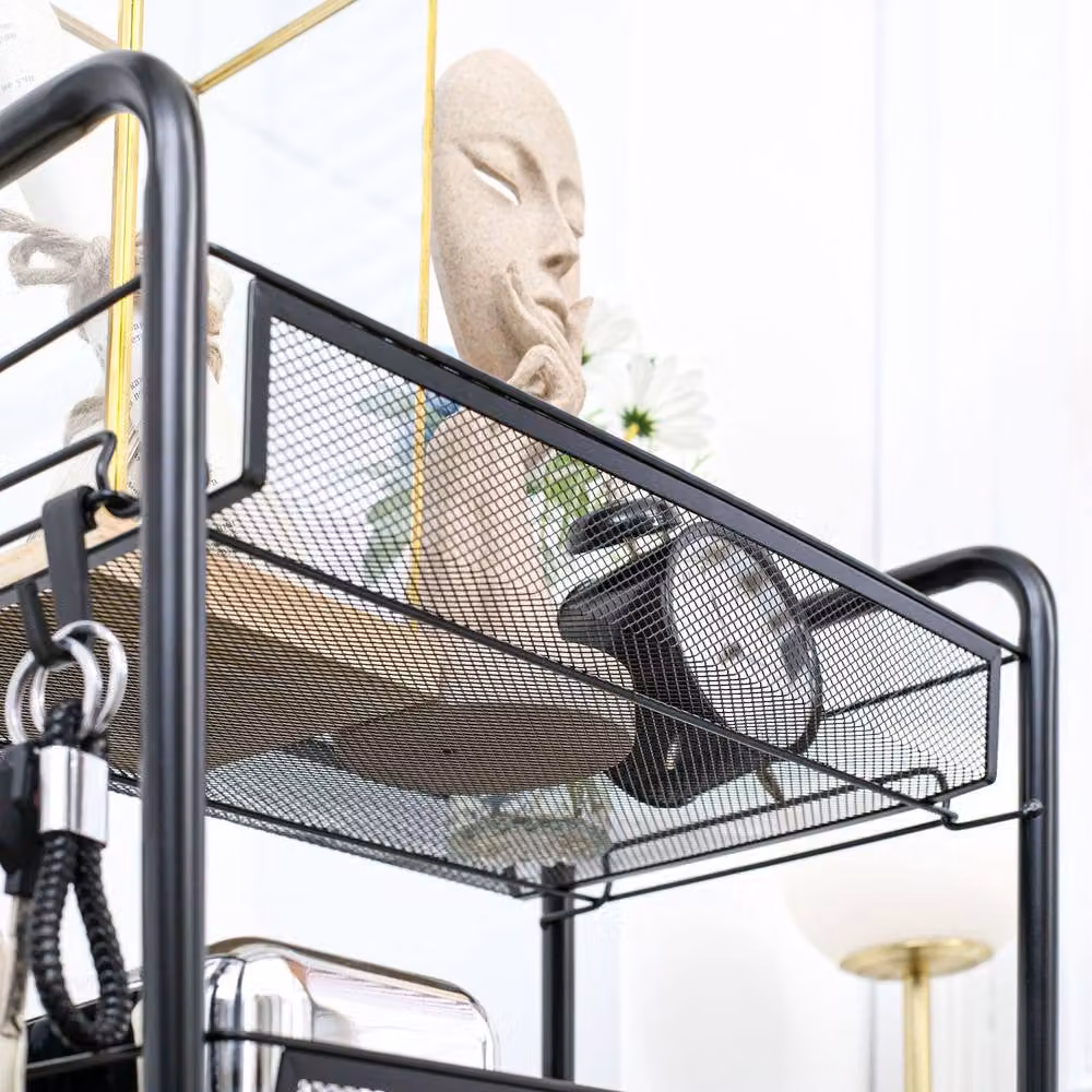 Wyld Haus Velu Metal 5 Basket Rolling Storage Trolley in Black, W/D/H: 45.0 x 26.5 x 106.0 cm – 6