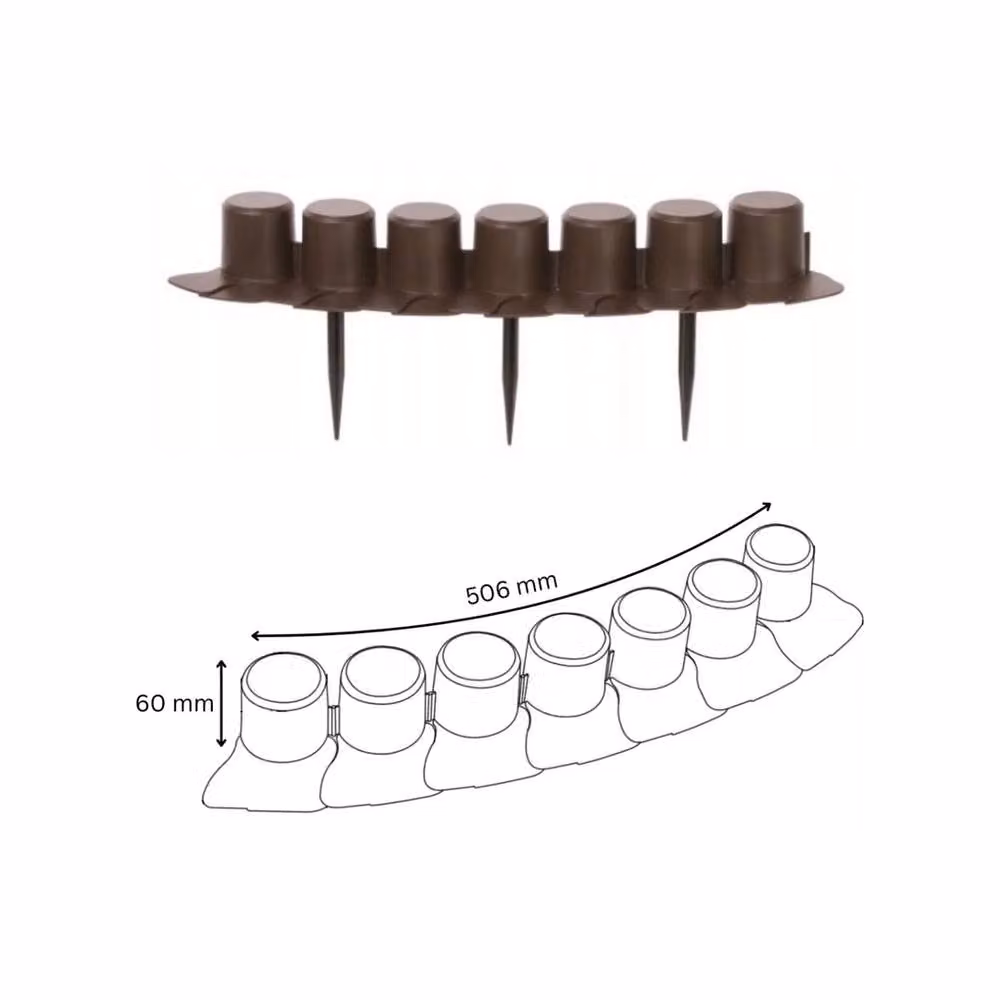 Prosperplast Brown Plastic Palisade Garden Edging Border 4.05m – 2