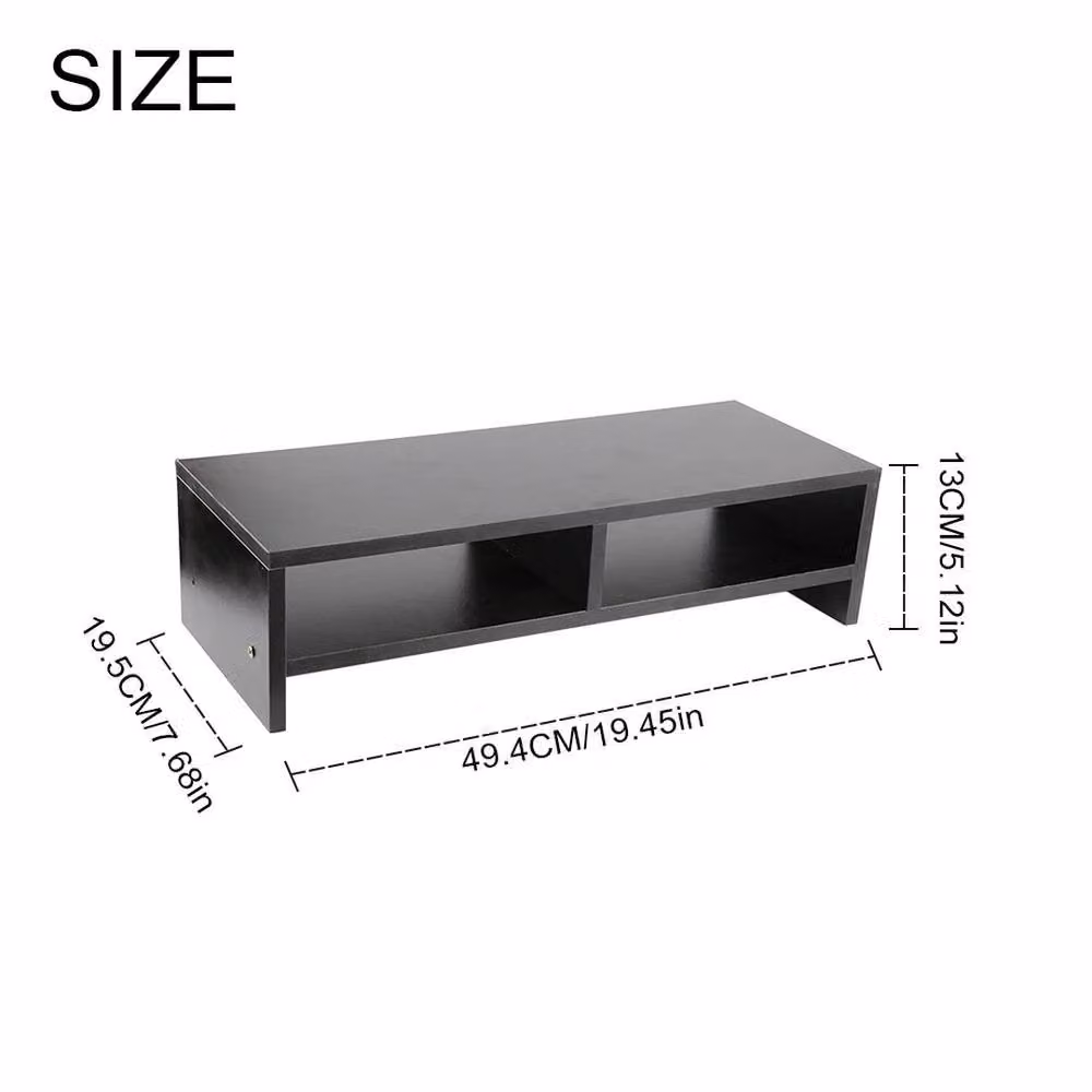Kelvenix Black MDF Computer Desktop Monitor Stand and Laptop Display Riser – 2