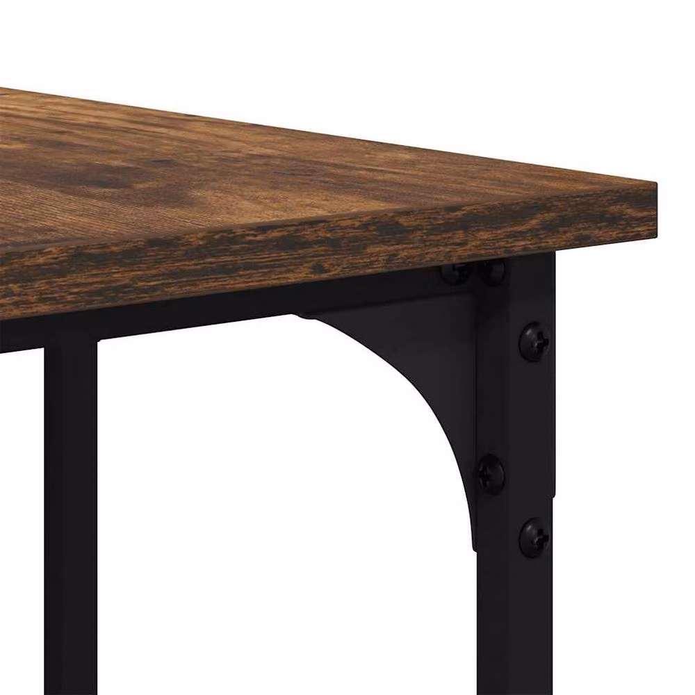 Berkfield Home Smoked Oak Writing Desk in Brown, W/D/H: 139 x 139 x 75 cm – 3