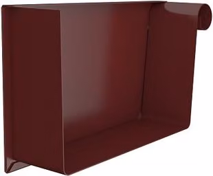 Lindab Rectangular Steel Gutter Right Hand Stop End, 140mm, Dark Red