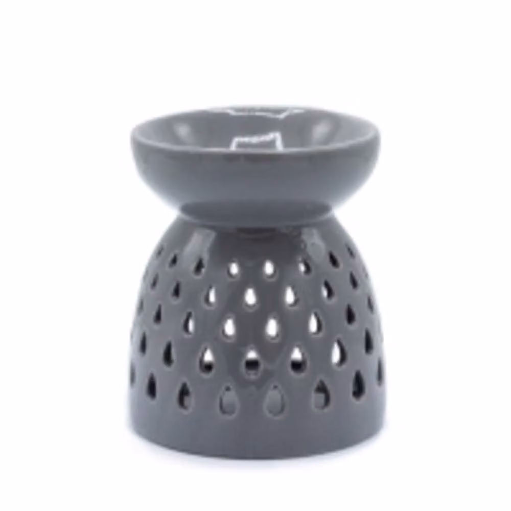 Serenityy Classic Ceramic Teardrop Cutout Oil Burner in Grey – 2