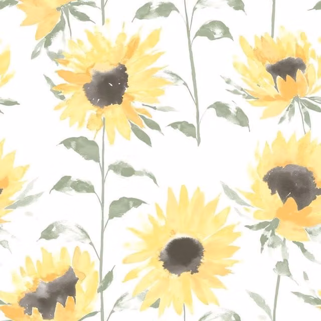 Catherine Lansfield Sunflower Botanical Floral Wallpaper in Yellow