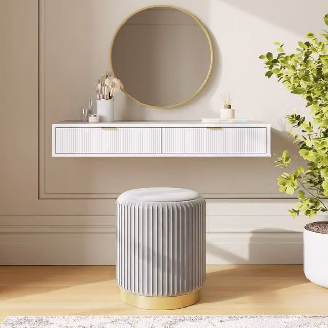 GFW Sienna Wall Mounted Dressing Table in White – 1