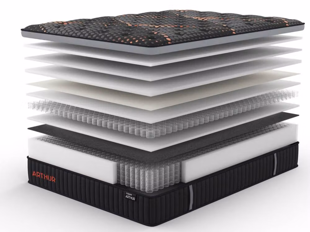 Arthur Sleep Copper Arthur 2000 Medium Firm Memory Hybrid Mattress in Anthracite, W/D/H: 120 x 200 x 35 cm – 4
