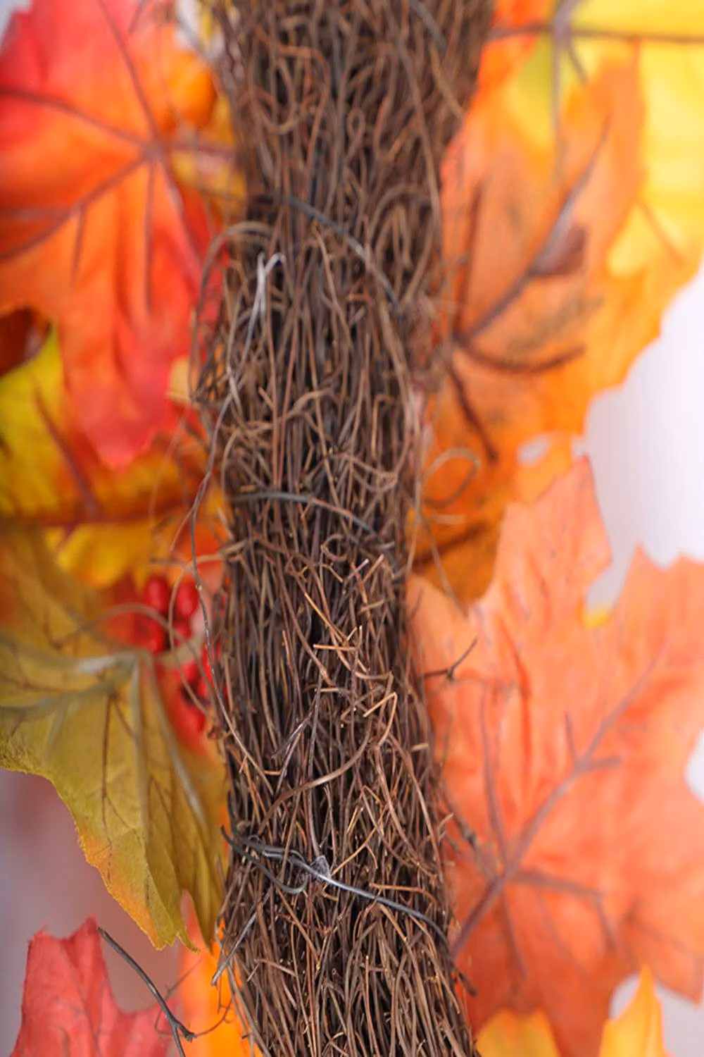 Garden Sanctuary Orange Maple Leaves Fall Door Wreath for Autumn and Harvest Festival Decorations – 4
