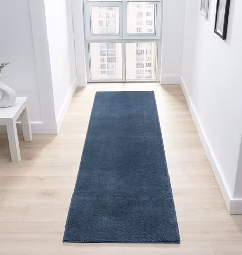 Desire Rugs Blue Plain Non-Slip Washable Knitted Living Room Area Rug, W: 100 cm, D: 60 cm – 7