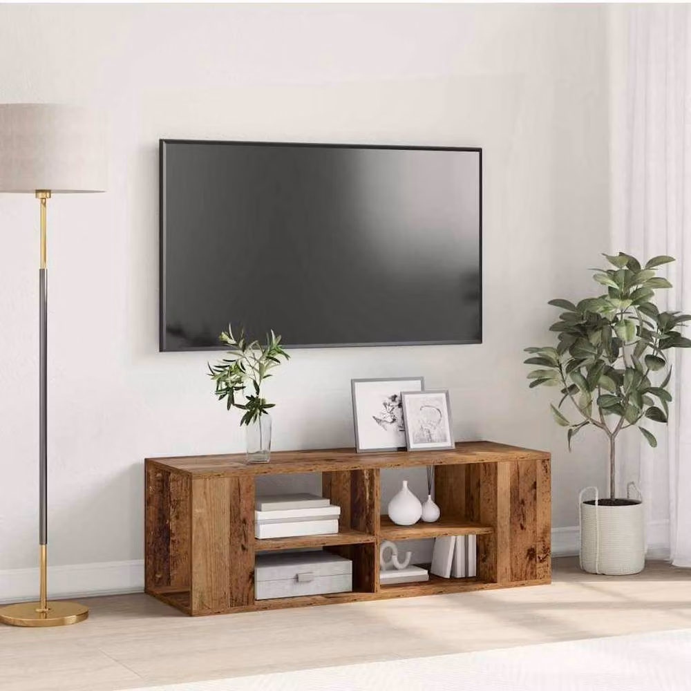 Berkfield Home Rustic TV Cabinet with Shelf in Brown Engineered Wood, W: 102 cm, D: 35 cm, H: 35 cm – 2