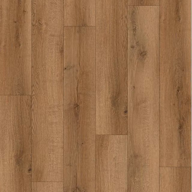 Guardian Click Wood Look Vinyl Flooring Planks in Akron Teak Brown, Pack of 8