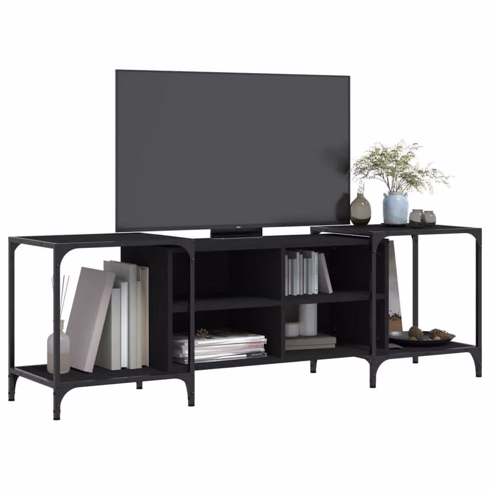 Berkfield Home Black TV Cabinet in Engineered Wood W/D/H: 153 x 37 x 50 cm – 3