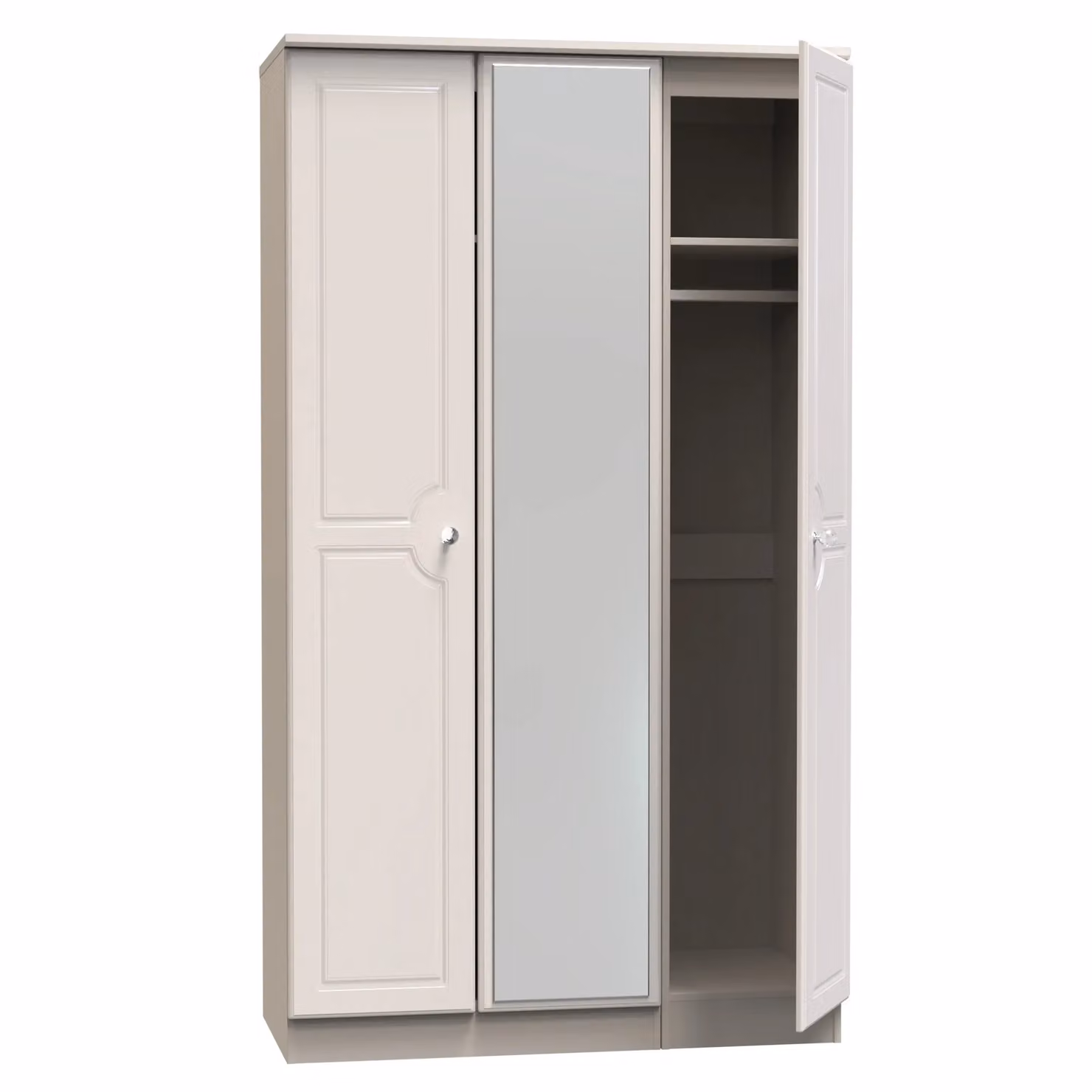 Ready Assembled 2 U Stratford Tall Triple Mirror Wardrobe in Taupe – 2