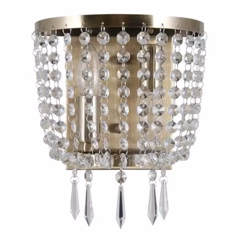 Netlighting Cortina Wall Lamp in Antique Bronze with 2 Transparent Crystal Glass Shades and E14 Sockets – 1