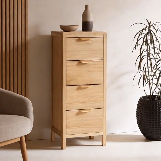 Home Source Modern Freestanding Wood and Metal Storage Unit in Brown