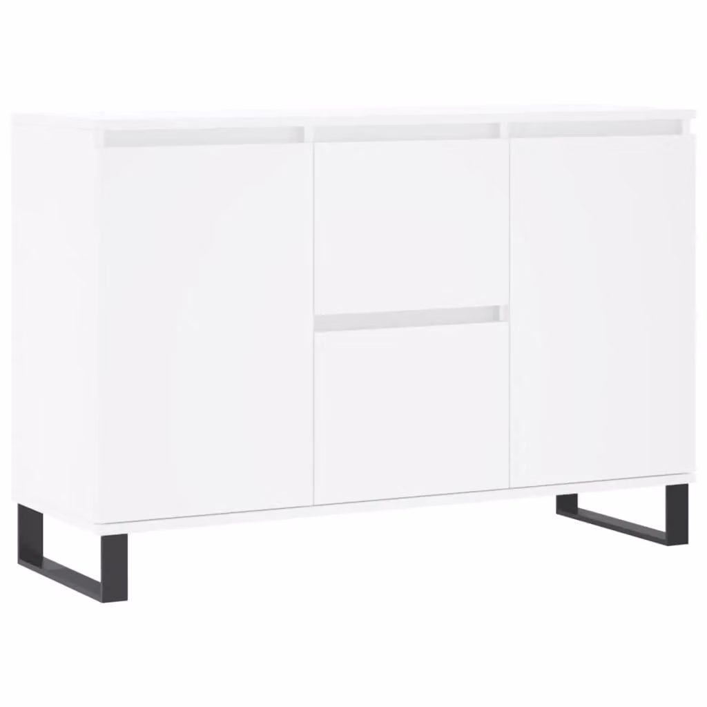 Berkfield Home White Classic Sideboard in Matt MDF and Metal, W/D/H: 104 x 35 x 70 cm – 2