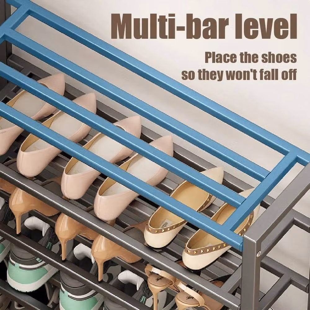 FORGEVIO 4 Tier Heavy Duty Metal Shoe Storage Rack in Silver for your Hallway – 3