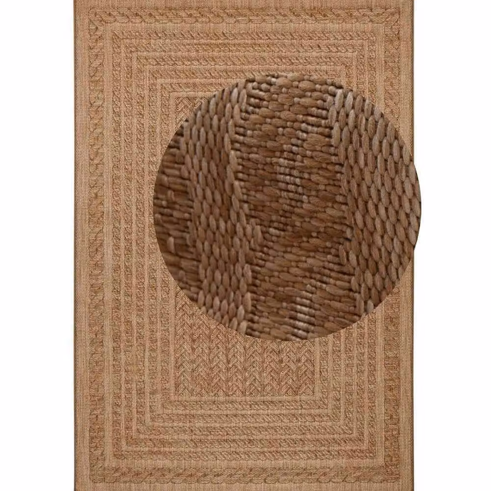 THE RUGS Limonero Indoor Outdoor Rectangular Sisal Look Rug in Beige, W: 120 cm, L: 170 cm – 1