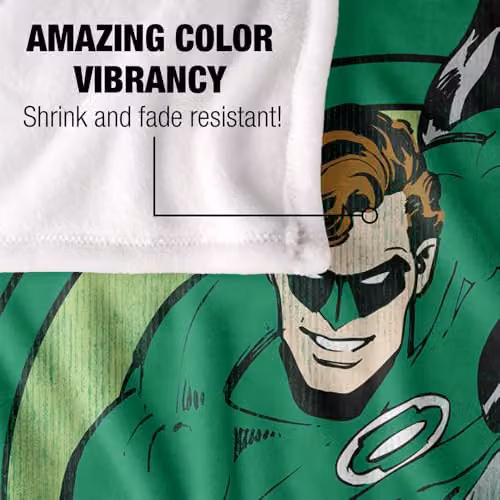 Warner Bros. Green Lantern Power Stance Super Soft Fleece Throw Blanket, Green and Multicolour, W: 127.0 cm x D: 152.4 cm – 3