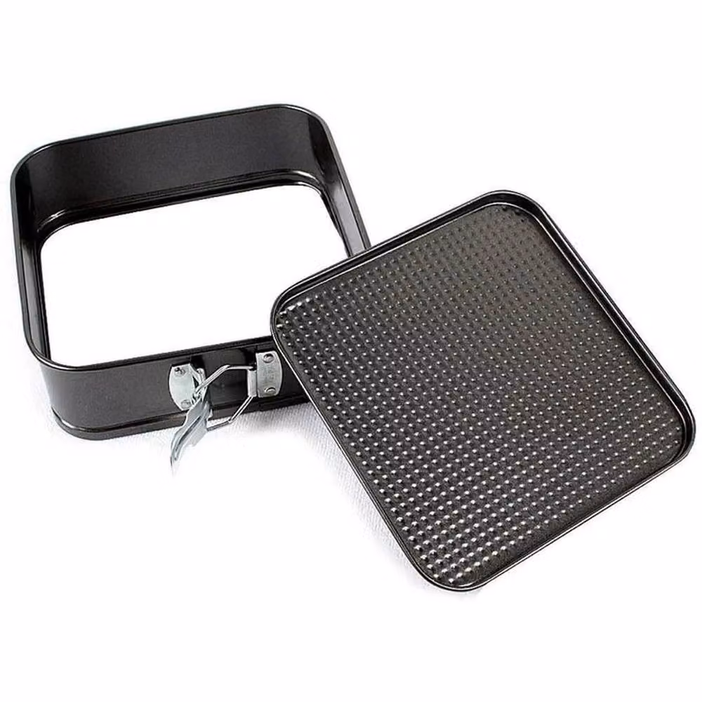 FLAVORA 5 Pack Non-Stick Square Springform Cake Baking Tins in Black – 4
