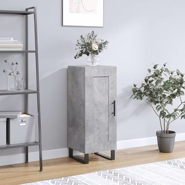 Berkfield Home Modern Sideboard in Concrete Grey, W/D/H: 34.5 x 34 x 90 cm – 1
