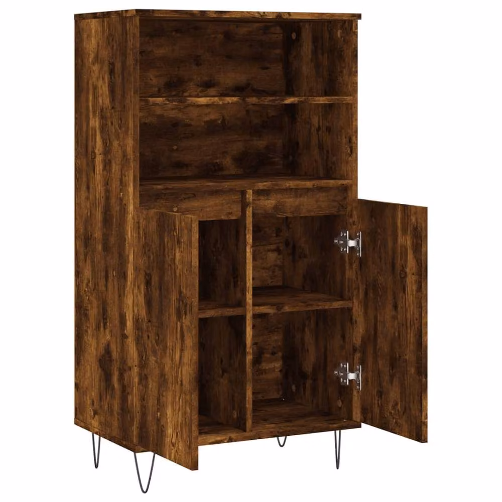 Berkfield Home Industrial Highboard in Smoked Oak, Brown, W/D/H: 60 x 36 x 110 cm – 4