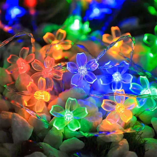 Voltico Solar Multi-Coloured Flower String Lights with Dusk Sensor, 30 cm – 1