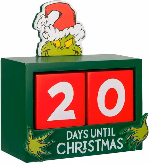 VFM e-Store Grinch Christmas Tabletop Decoration, Green, W: 16 cm, D: 16 cm, H: 14 cm