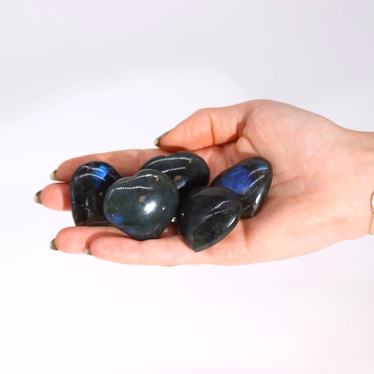 KDMD Madagascar Blue Labradorite Heart Stone, 40mm, 25g – 2