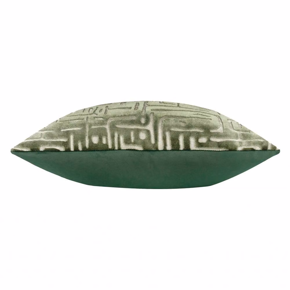 HOEM Soren Cut Velvet Abstract Square Cushion in Green, W/D/H: 45 x 45 x 45 cm – 3