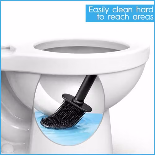 Harbour Housewares Wall-Mounted Toilet Brush and Holder Set, Pack of 2, Black – 6
