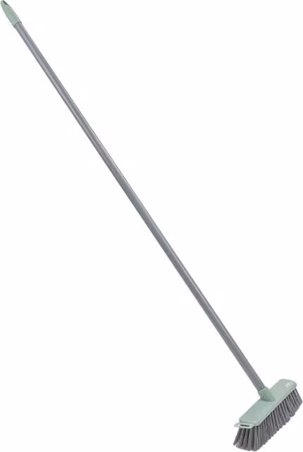 JVL Grey Wall Mountable Angled Sweeping Brush with Hard Plastic Bristles