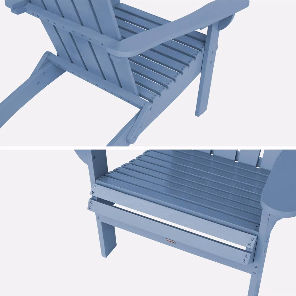 sweeek Acacia wood armchair with armrests in Blue, H 91.5 x W 71.0 x D 71.0 cm – 3