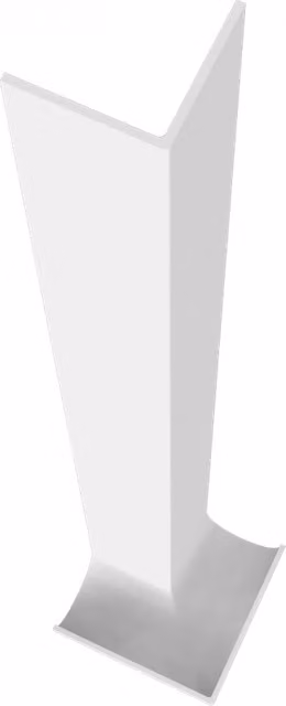 Freefom White Bullnose Fascia Internal Corner W: 300 mm, H: 53 mm