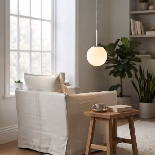 Nordlux Cafe Single Dome Pendant Light with White Opal Glass, Diameter: 20 cm, E27 – 5