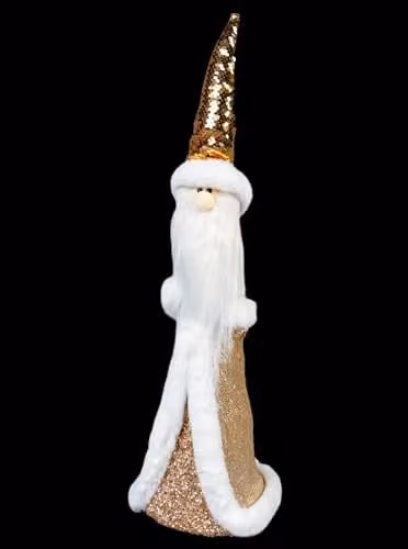 Shatchi Gold and White Santa Claus Christmas Figurine, Height: 58 cm – 2