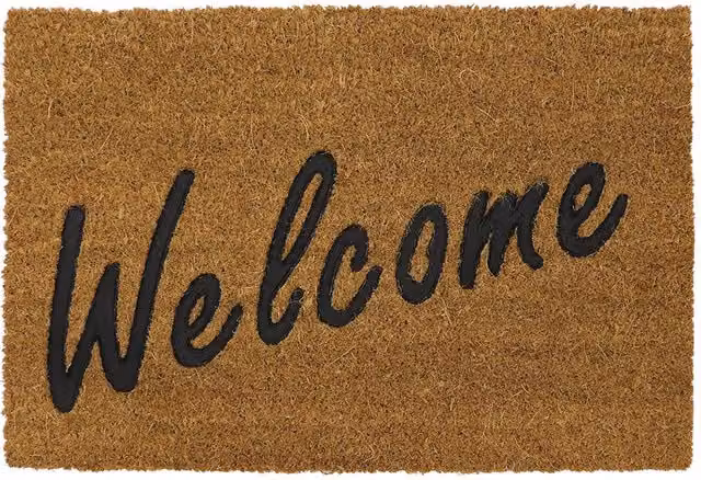 JVL Coir Doormat with Rubber PVC Backing, Brown and Beige, W: 40 cm, D: 60 cm – 7