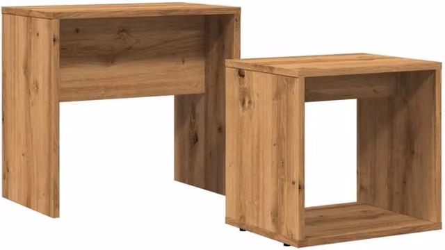 Berkfield Home Nesting Coffee Tables, 2 Piece Set in Brown Artisan Oak Engineered Wood