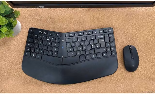 Accuratus Contour Wireless Ergonomic Split Multimedia Keyboard with Bluetooth and RF Connectivity, Black – 3