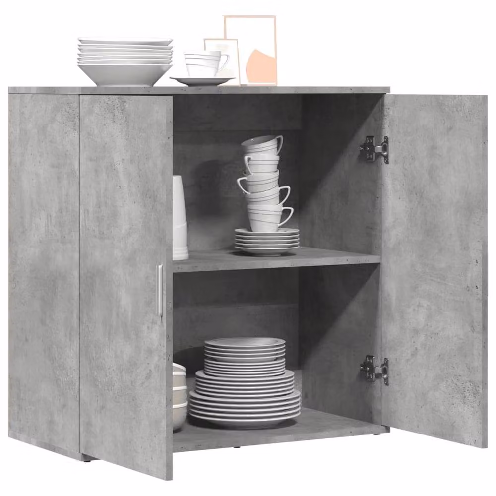 Berkfield Home Modern Sideboard in Concrete Grey, W/D/H: 79 x 38 x 80 cm – 2