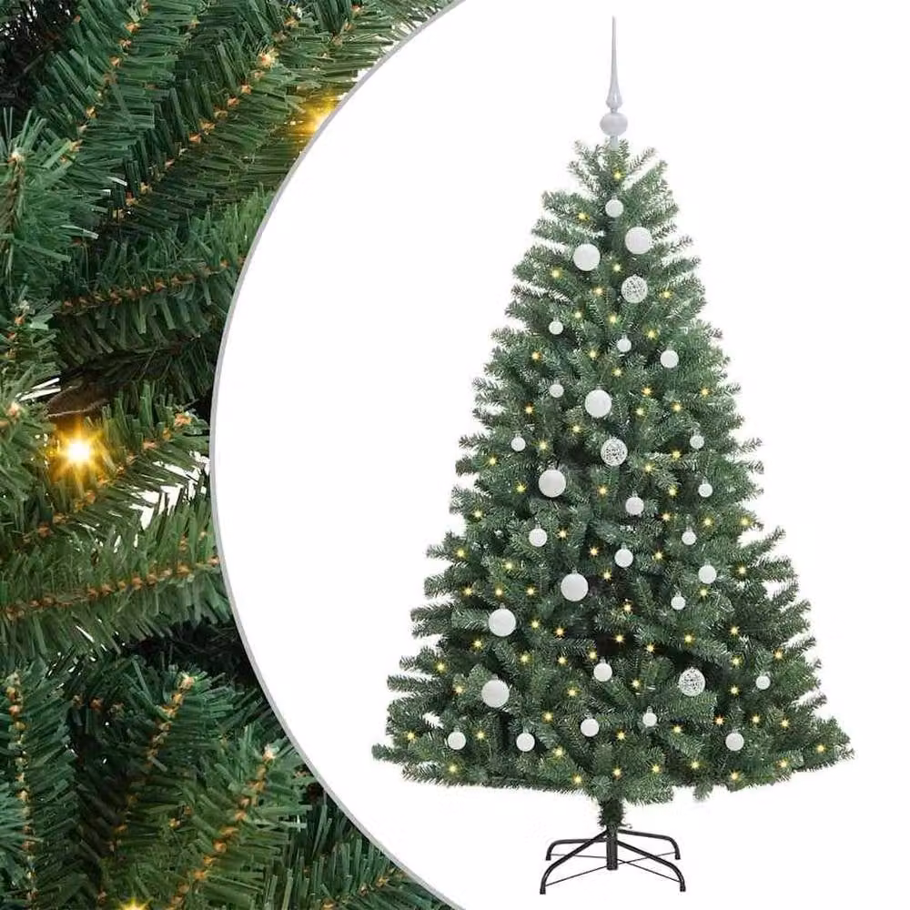 Berkfield Home Green Artificial Hinged Christmas Tree, Height: 150 cm – 2